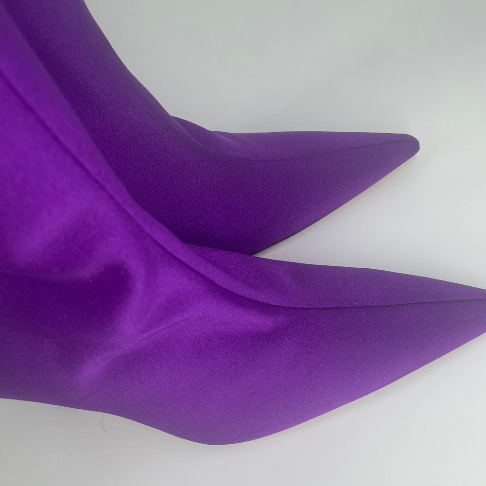 Good American Cinder-Ella Purple Neoprene Sock Boots Pointed Toe Stiletto Size 9 - Picture 5 of 10